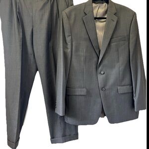 Lauren Ralph Lauren Suit Mens 42R Gray Green Label 100 % Wool 38*30
